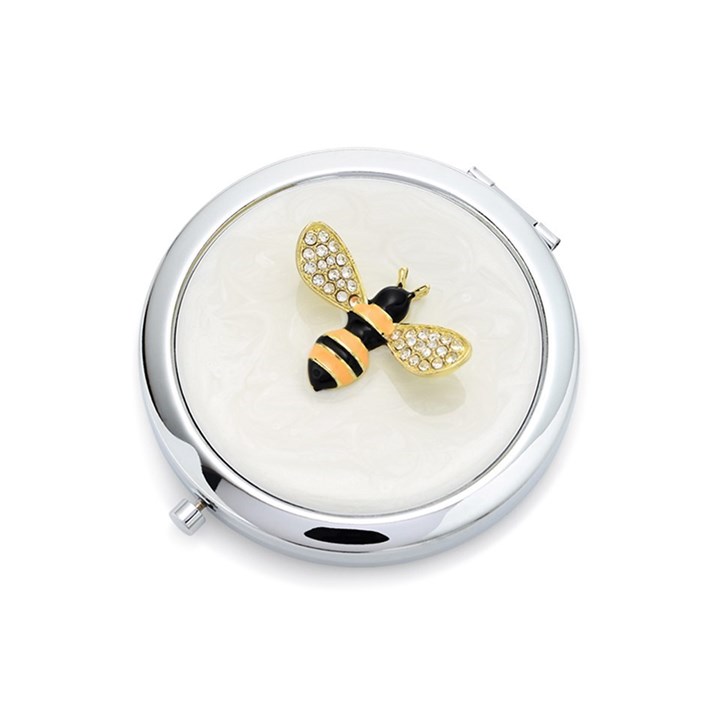 Sophia Silver Plated Bee Compact Mirror - P65204