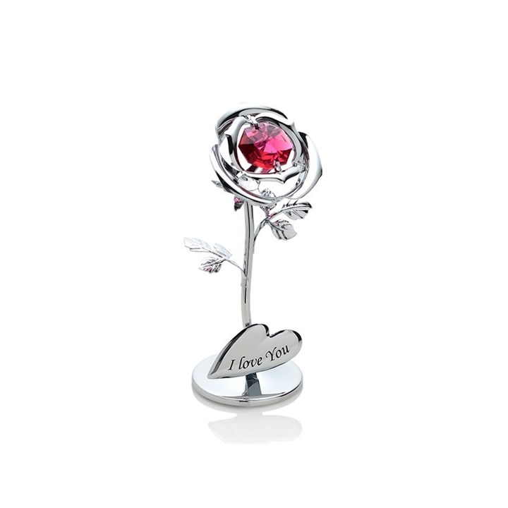 Crystocraft I Love You Rose Ornament - P65206