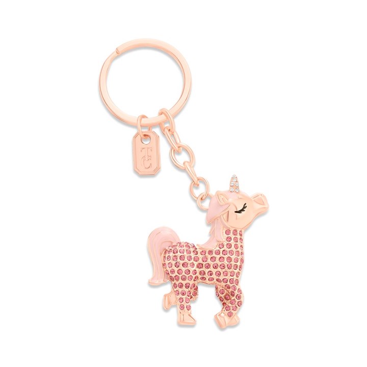 Pink Stone Set Unicorn Keyring - P65345