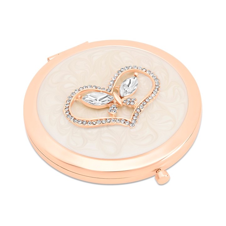 Crystal Set Hearts Compact Mirror - P66124