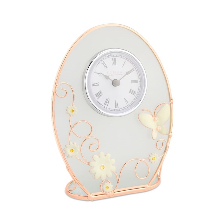 Sophia Oval Champagne Meadow Clock - P66129