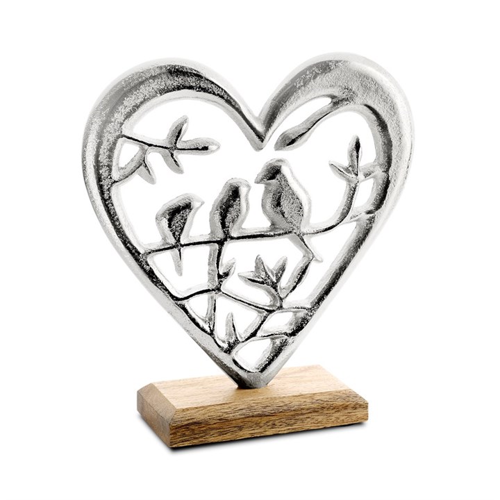 Metal Heart Love Birds Ornament - P71227
