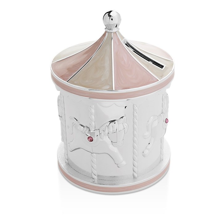 Bambino Silver Plated Carousel Money Box - P75105