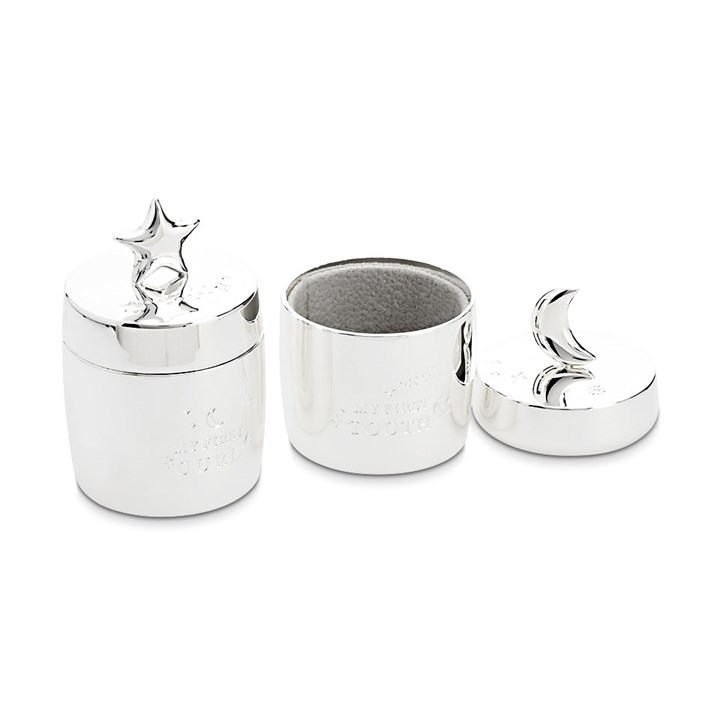Bambino Silver Plated Star And Moon Tooth And Curl Set - P75126