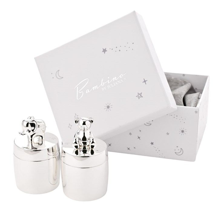 Bambino Siler Plated Elephant And Teddy Tooth Curl Set - P75130