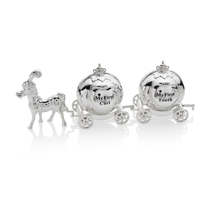 Celebrations Silver Plated Horse And Carriage First Tooth And Curl Boxes - P7534