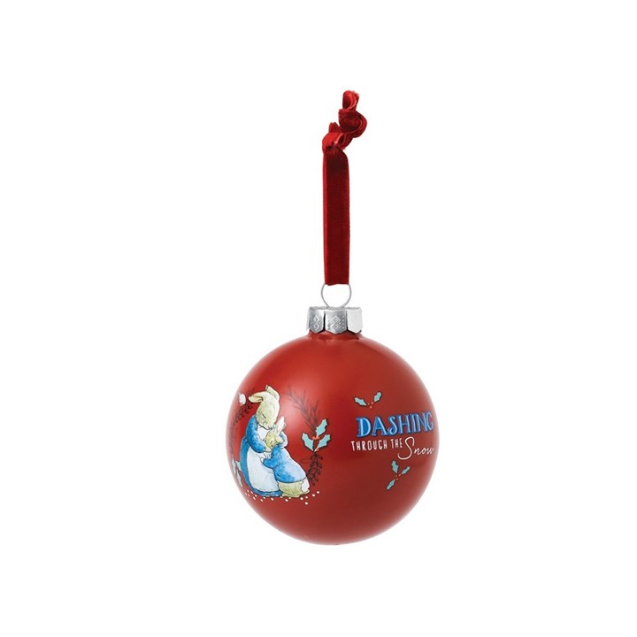 Beatrix Potter A29527 Mrs. Rabbit And Peter Merry Christmas Bauble - P8767