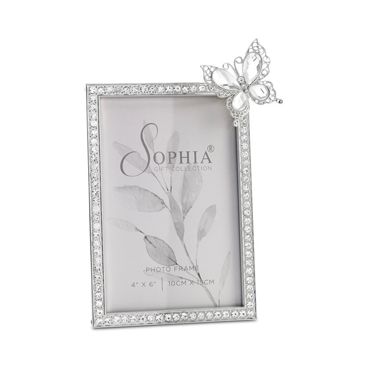 Sophia Crystal Set Frame With Butterfly 4x6 - P8987