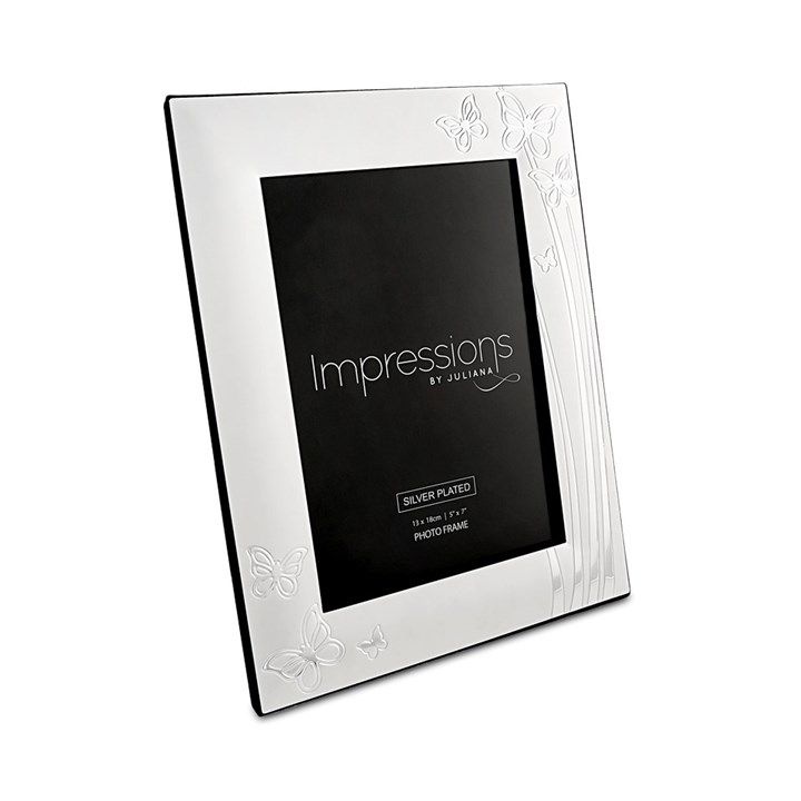 Two Tone Silver Plated Butterfly Frame 5x7 - P9159