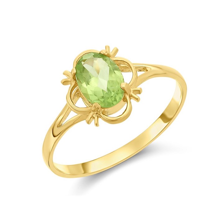 9ct Gold Oval Peridot Ring - R0962