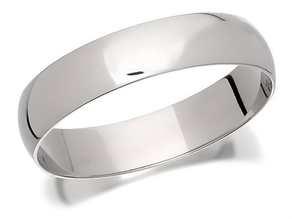Palladium 950 D Shaped Wedding Ring - 5mm - R12101