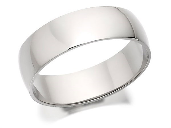Palladium 950 D Shaped Wedding Ring - 6mm - R12103