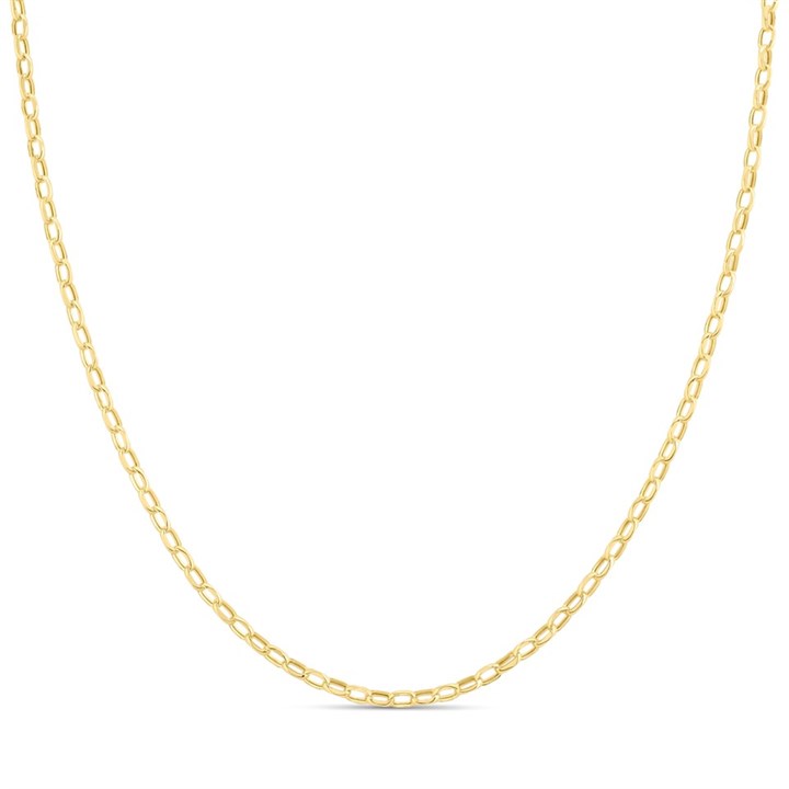 14ct Gold Faceted Belcher Chain - 18in - R1305