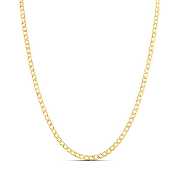 14ct Gold 3.5mm Beveled Curb Chain - R1307