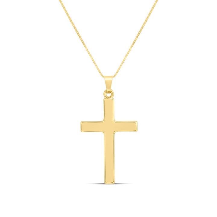 14ct Gold Flat Cross Necklet - R1311