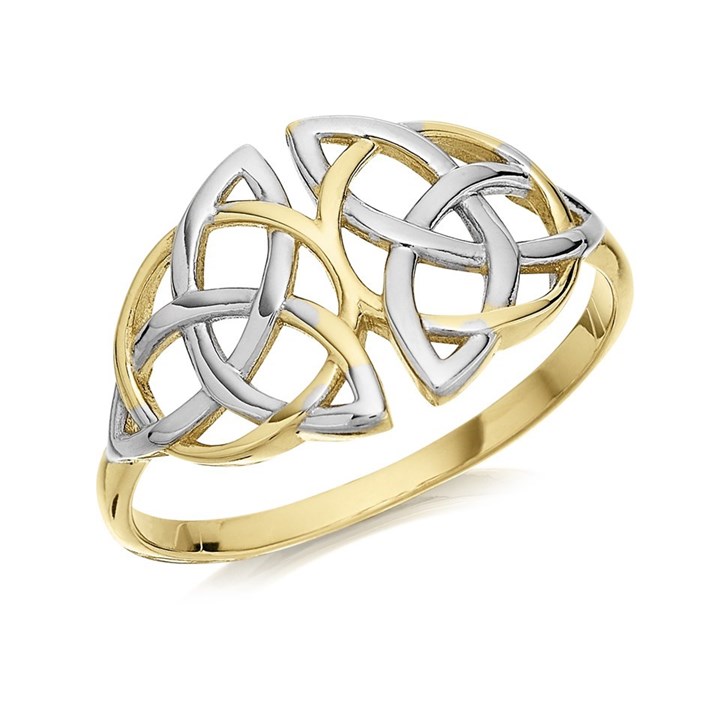 9ct Gold Two Colour Celtic Weave Ring - R1921