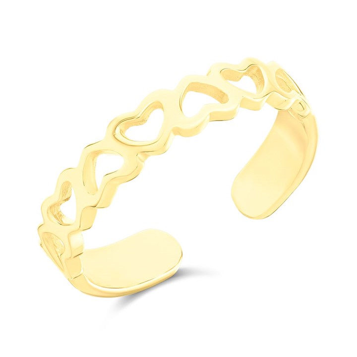 9ct Gold Open Heart Band Toe Ring - R2006