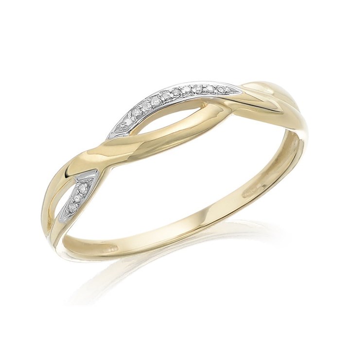 9ct Gold Diamond Wave Ring - EXCLUSIVE - R2130