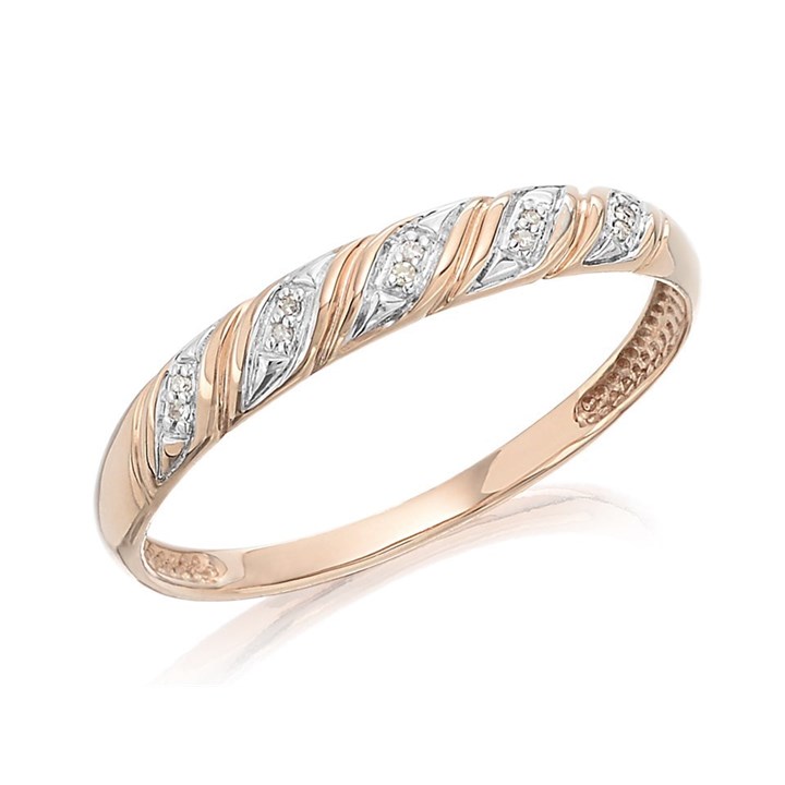 9ct Rose Gold Diamond Band Ring - R2135