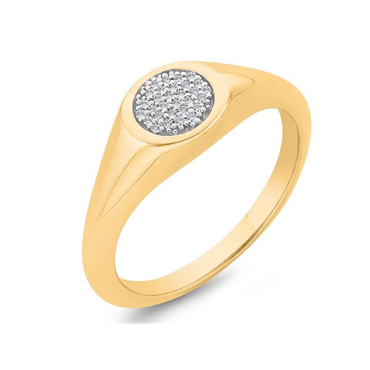 9ct Gold Diamond Round Pinky Ring - R2202