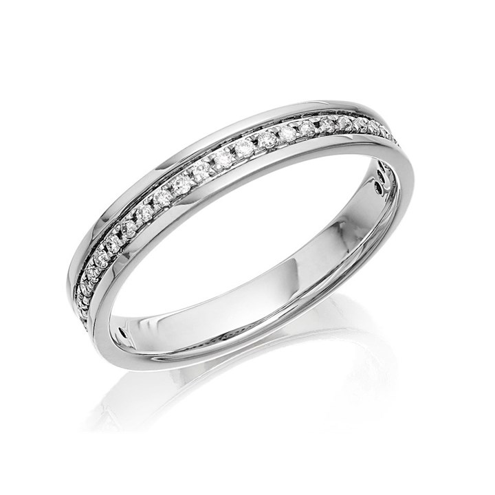 9ct White Gold Diamond Set Wedding Ring - 15pts - R2310