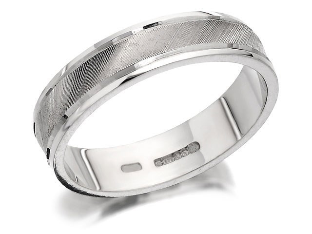 9ct White Gold Satin Finish Wedding Ring - 4mm - R2454