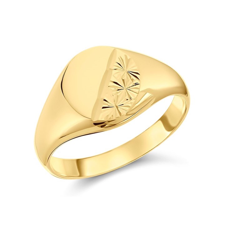 9ct Gold Oval Signet Ring - R2512