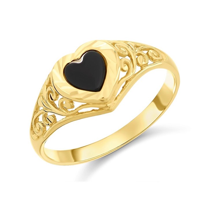 9ct Gold Onyx Signet Ring - R2944