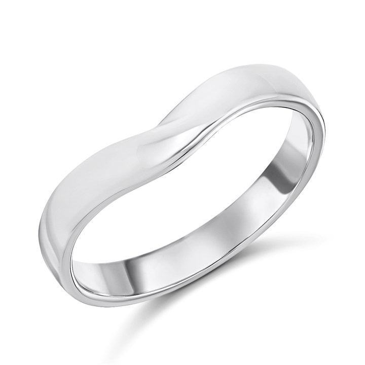 9ct White Gold Gentle Wishbone Wedding Ring - R32902