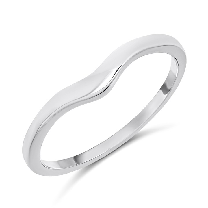 9ct White Gold 1.5mm Shaped Wedding Ring - R32906