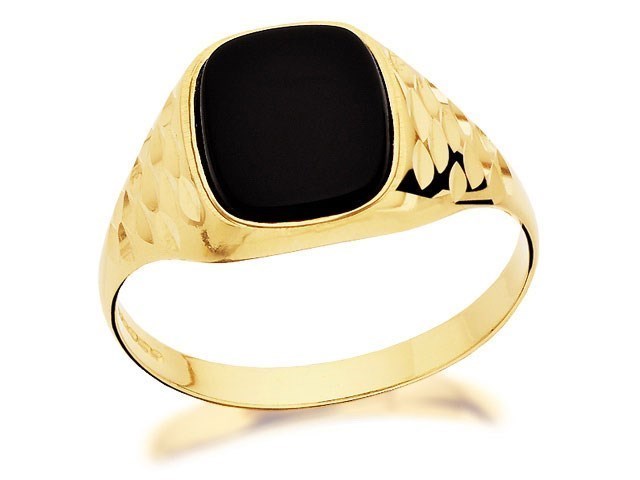 9ct Gold Gentleman's Onyx Signet Ring - R3753