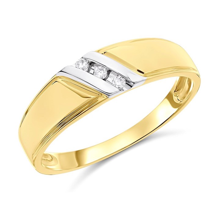 9ct Gold Two Colour Diamond Ring - R3929
