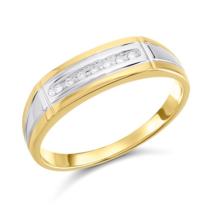 9ct Gold Two Colour Diamond Ring - 5pts - R3931