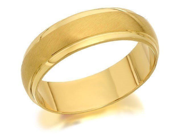 9ct Gold Satin And Polished Wedding Ring - 5mm - R4380