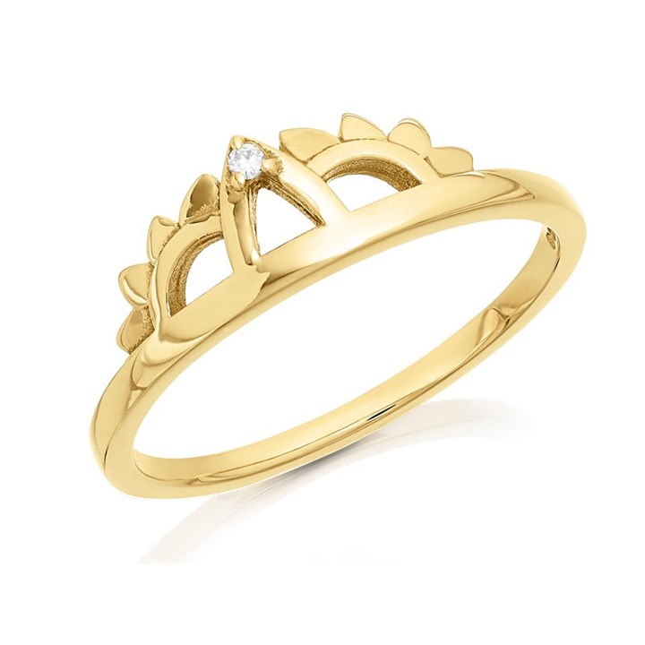 9ct Gold Diamond Tiara Wedding Ring - R4406