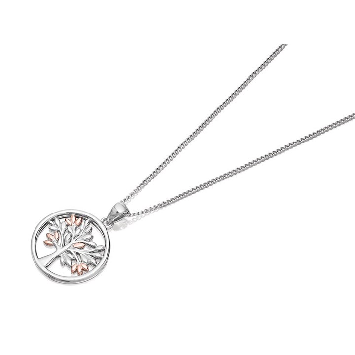 Clogau Silver And 9ct Rose Gold Tree Of Life Necklace - R48123