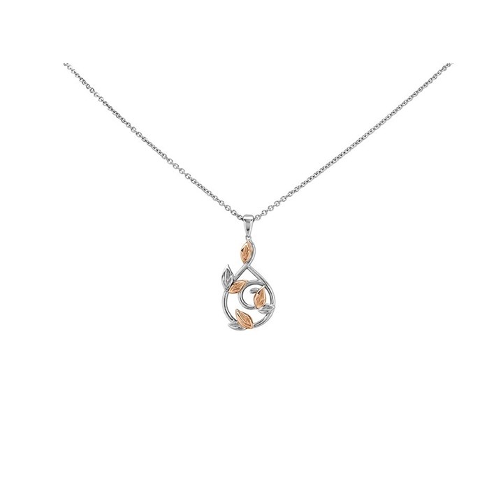 Clogau Silver And 9ct Rose Gold Tree Of Life Awelon Necklace - R48161