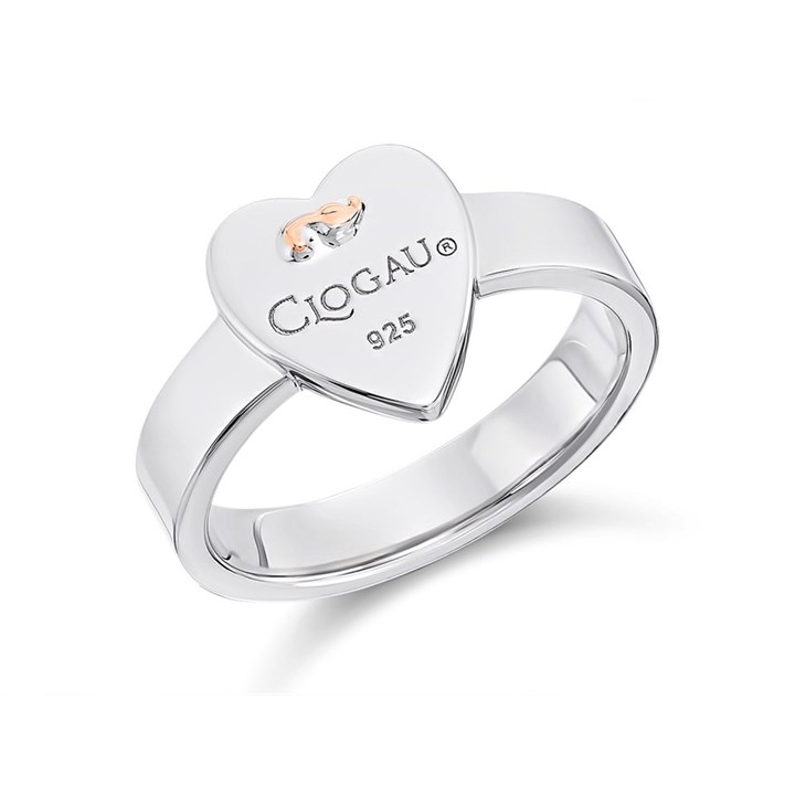 Clogau Silver And 9ct Rose Gold Tree Of Life Insignia Heart Ring - R48193