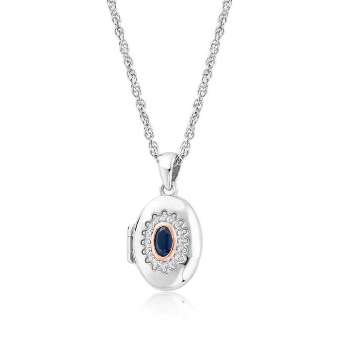 Clogau Silver And 9ct Rose Gold Princess Diana Sapphire Locket - R48197