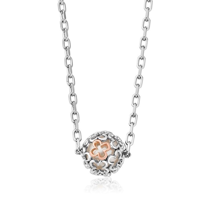 Clogau Silver And 9ct Rose Gold Tudor Court Spherical Pearl Necklace - R48198