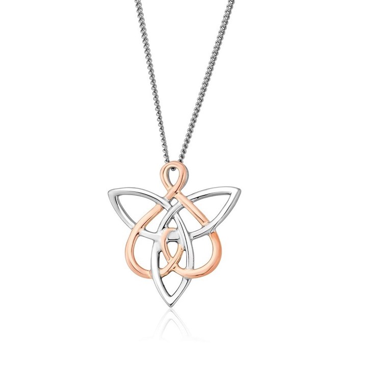 Clogau Silver And 9ct Rose Gold Fairies Of The Mine Necklace - R48200
