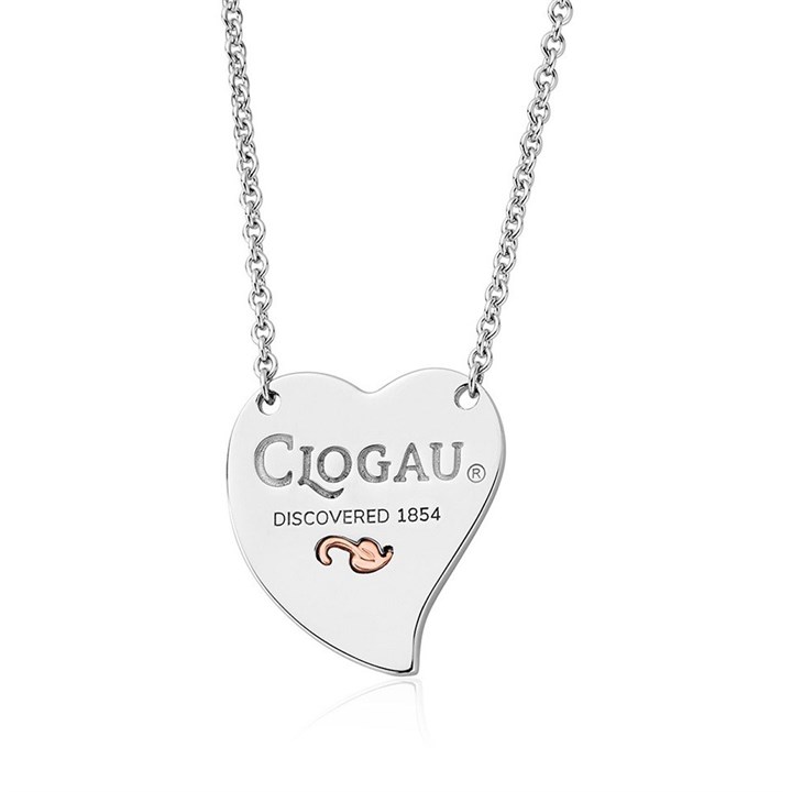 Clogau Silver And 9ct Rose Gold Tree of Life Insignia Heart Necklace - R48202