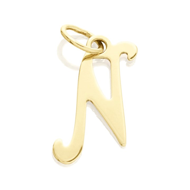 9ct Gold Initial N Pendant - R50108