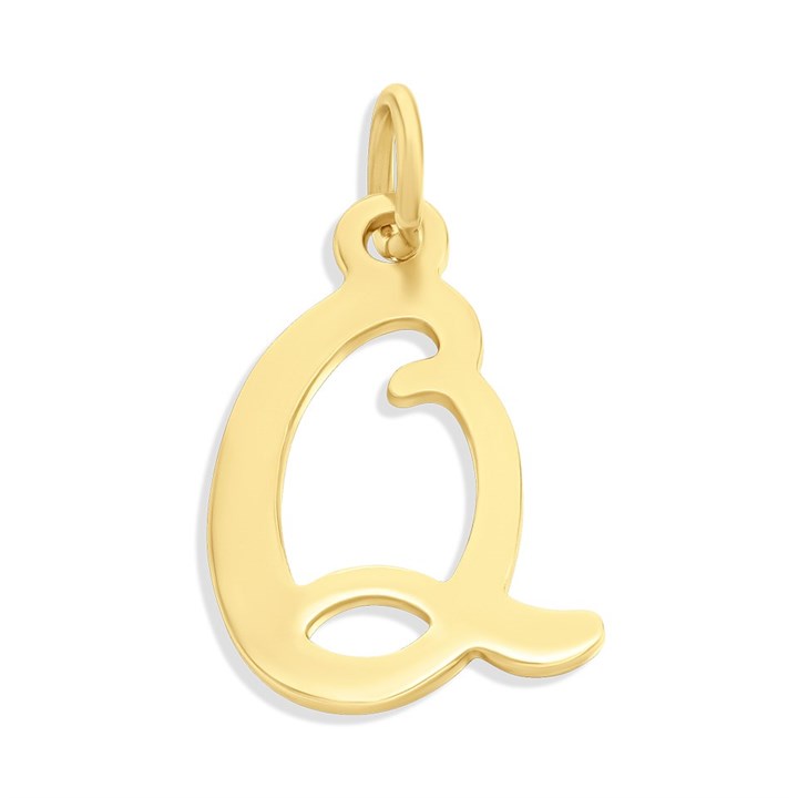 9ct Gold Bold Script Initial Q - R50111