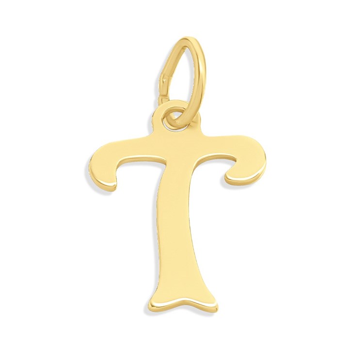 9ct Gold Bold Script Initial T - R50114