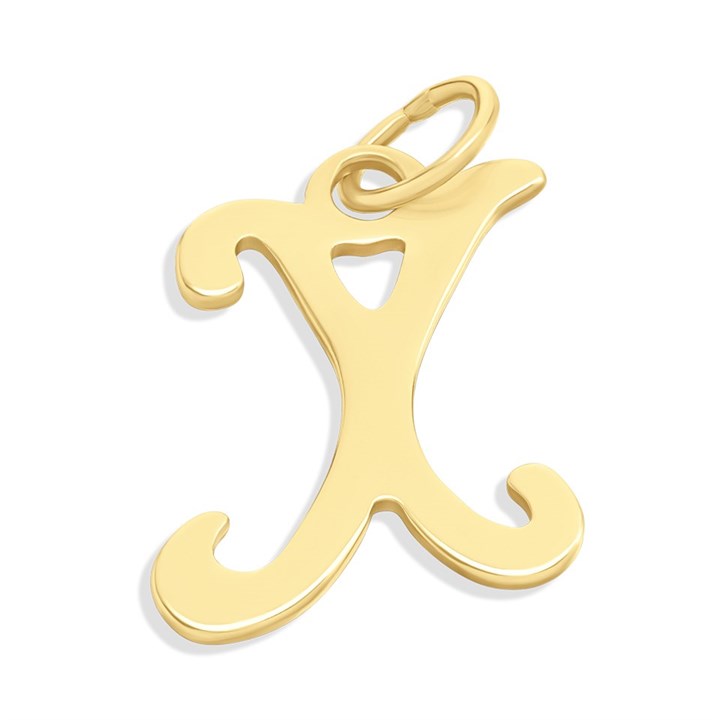 9ct Gold Bold Script Initial X - R50118