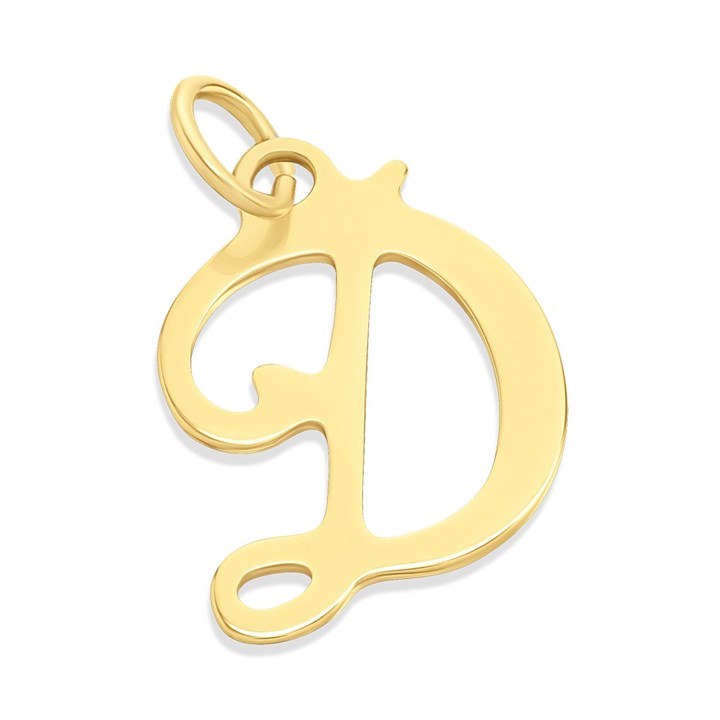 9ct Gold Bold Script Initial D - R5098