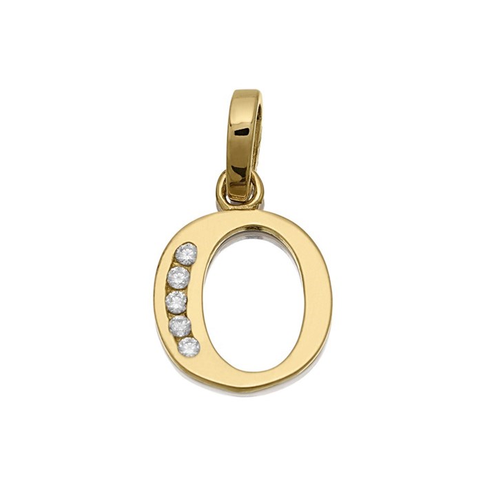 9ct Gold Cubic Zirconia Initial O - R5115