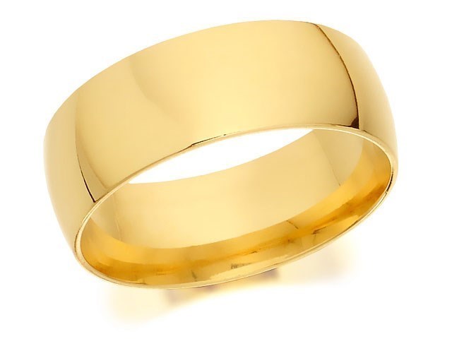 9ct Gold Heavyweight Court Wedding Ring - 7mm - R5277