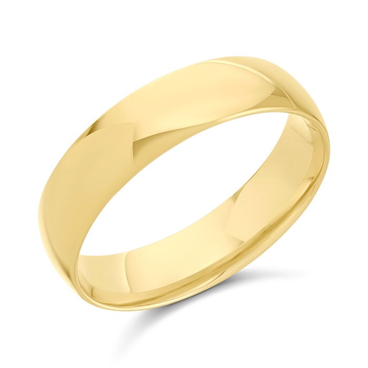 9ct Gold Extra Heavyweight Court Wedding Ring - 6mm - R52869